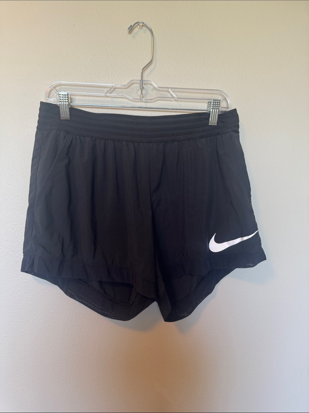 Nike Black Athletic Shorts with White Logo